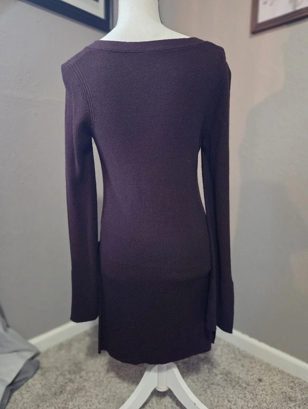 Free People Burgundy Crisscross Knit Sweater Dress | Small